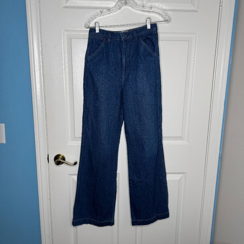 Reformation Dark Wash High Waisted Wide Leg Jeans